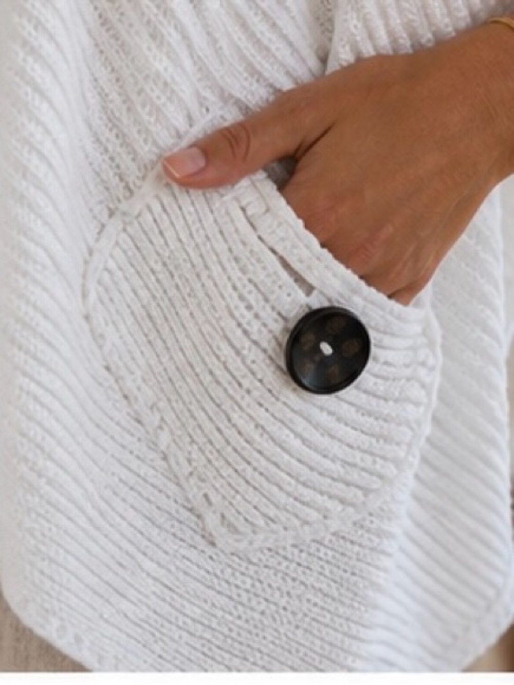 Pure Knits Hand Knit Batwing Cardigan Medium Coastal Open Front Shawl Sweater - Picture 3 of 13